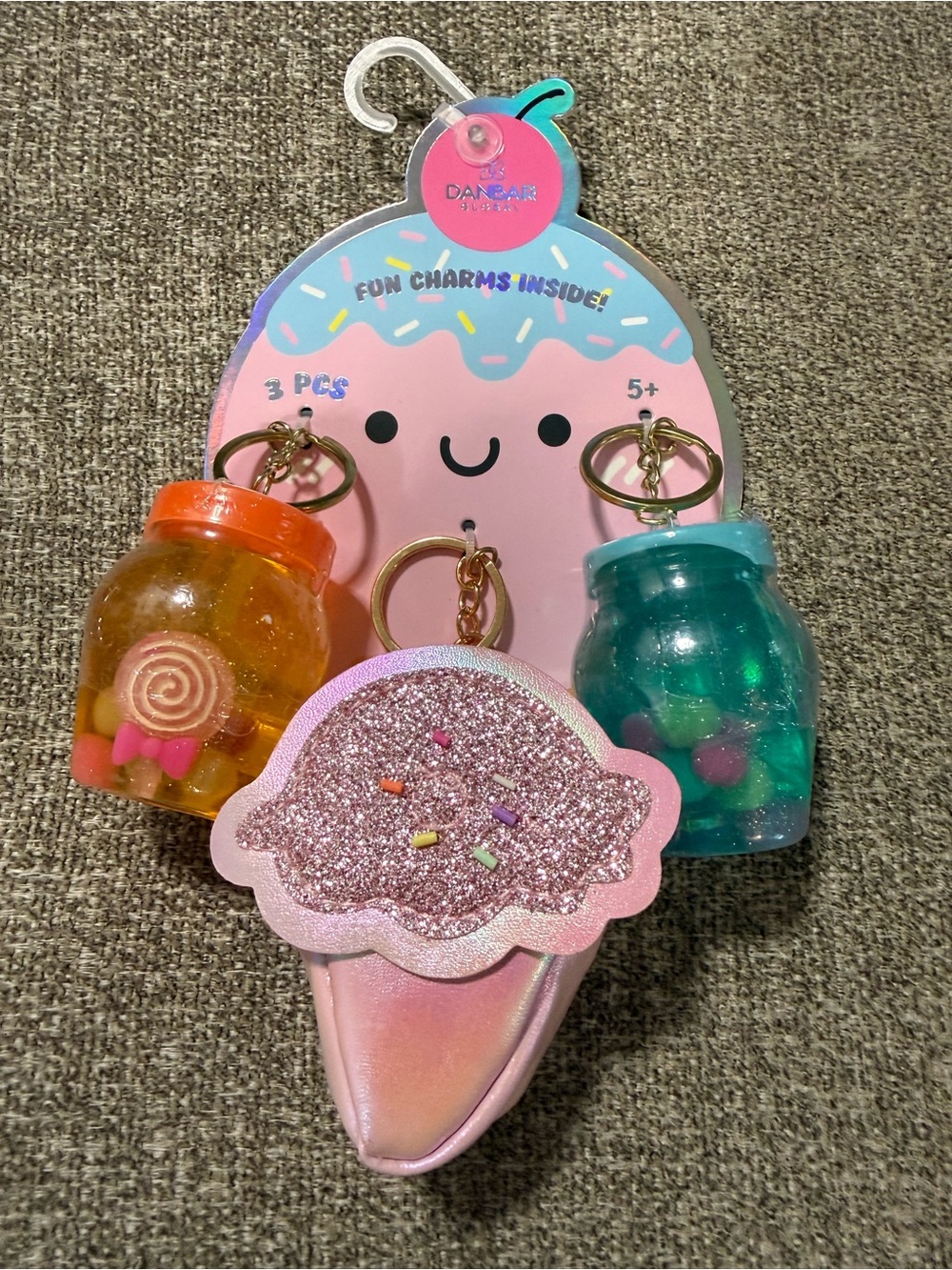 Kids Ice Cream Charm Keychain Set